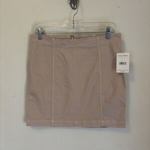 NEW Free‎ People Modern Femme Mini Skirt 10 Light Pink Denim Boho